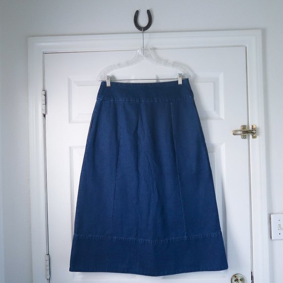 A.P.C. denim button front aline midi skirt sz. 38 - Picture 5 of 8
